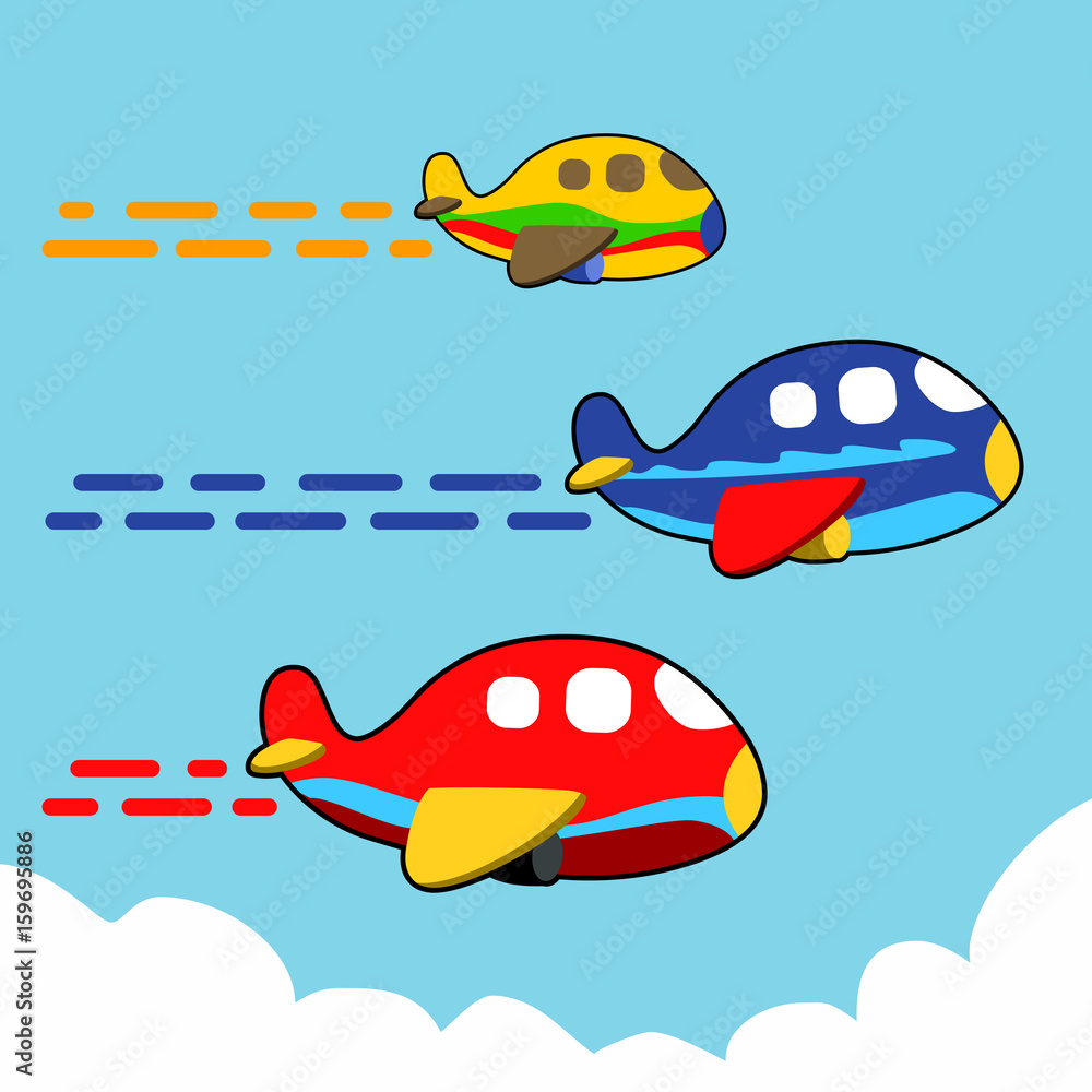 Fototapeta premium cute planes was performing acrobatic
