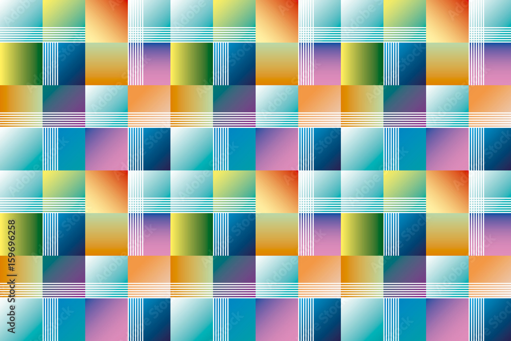 Abstract geometry seamless pattern for surface design. Vector illustration with gradient modern color square in tile composition. Abstract geometry seamless pattern for surface design. Vector illustration with gradient modern color square in tile composition.