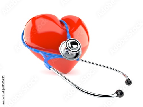 Tableau sur toile Heart with stethoscope