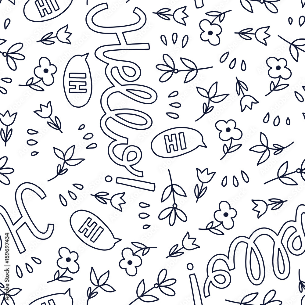 Doodles cute seamless pattern