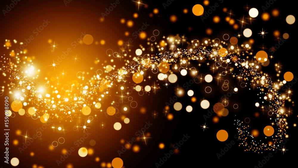 Fototapeta Sparkling golden background. Background with golden stars. Illustration.