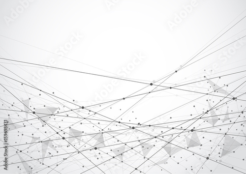 Abstract connecting dots and lines. Connection science background. Vector illustration