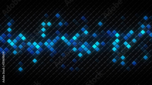Glowing blue rhombus on bla...