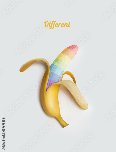 Obraz na plátne Different, rainbow banana