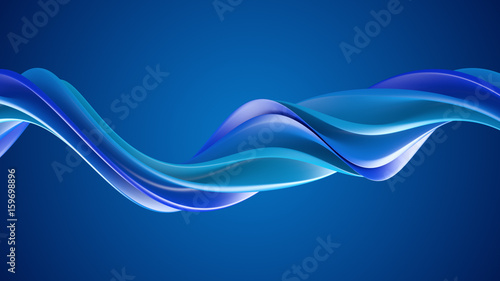 Blue twisted spiral 3D shape