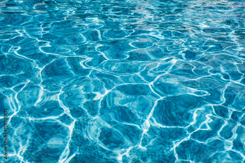 Blue water texture in the pool