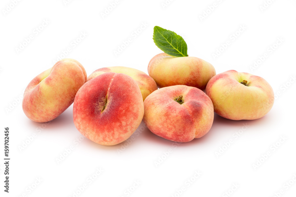 Peach. Fruit with isolated on white background.