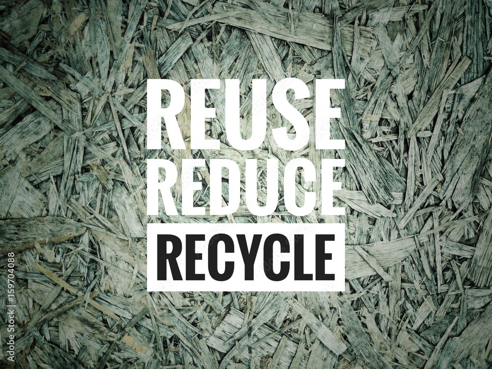 Reuse reduce recycle logo on Old pressed wood texture background Stock ...