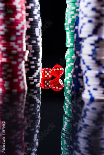 Dice and casino chips photo