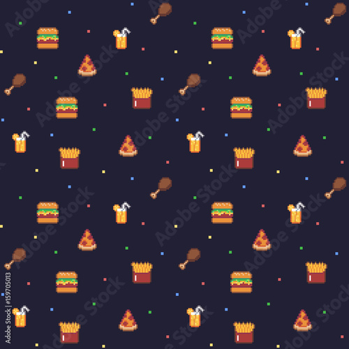 Pixel Art Food Background