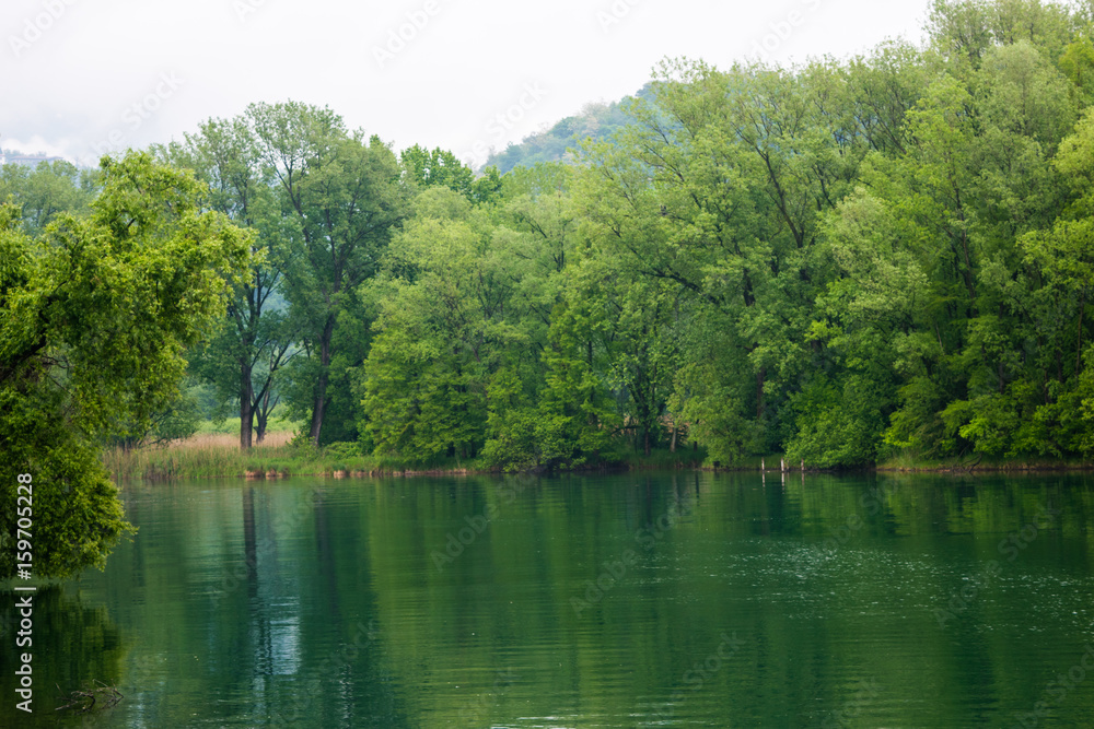 summer in Italy, the rain, the greenery and the river summer in Italy, the rain, the greenery and the river