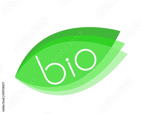 logo foglia con scritta bio vettroiale verde