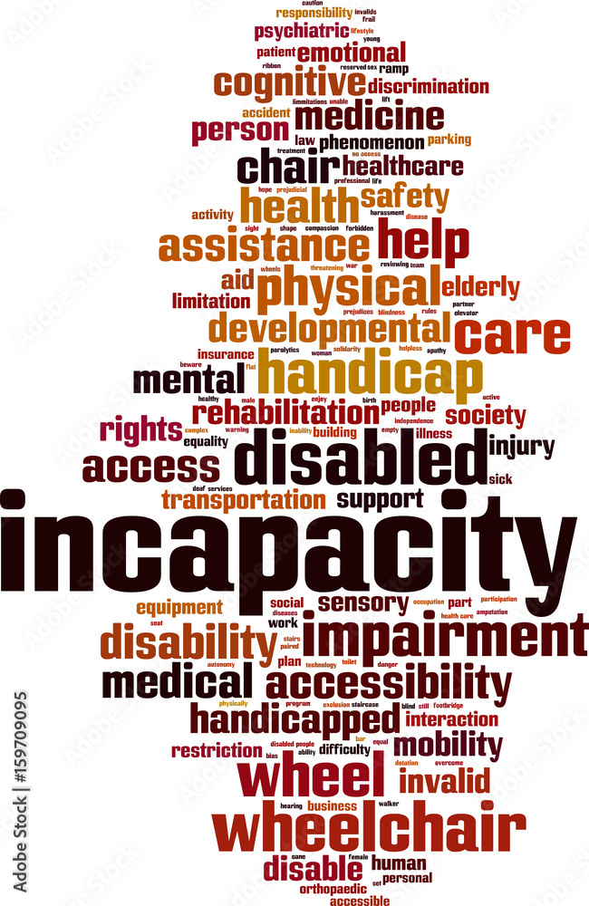 Obraz premium Incapacity word cloud