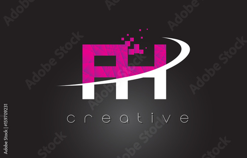 FH F H Creative Letters Design With White Pink Colors © twindesigner