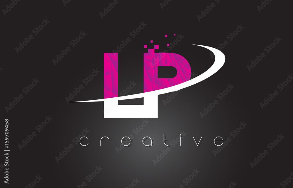 Obraz premium LP L P Creative Letters Design With White Pink Colors