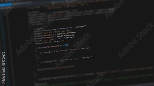 Blur program source code for background, Computer Programming concept