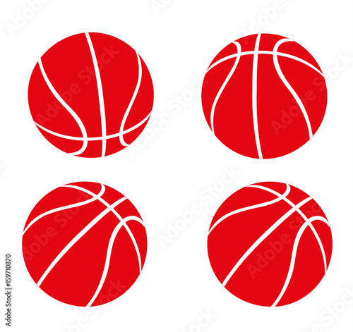 Set of Red Basketballs