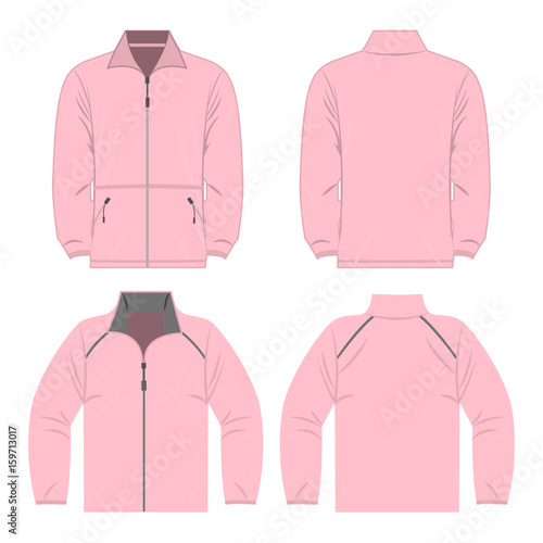 baby pink color autumn fleece jacket and sport jacket set isolated vector