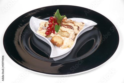 Desserts of Italian cuisine on a white background