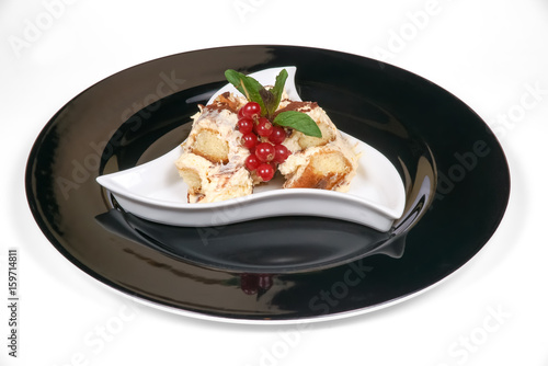 Desserts of Italian cuisine on a white background