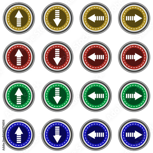 Collection of 16 isolated vector icons - arrows (up, down, left, right)