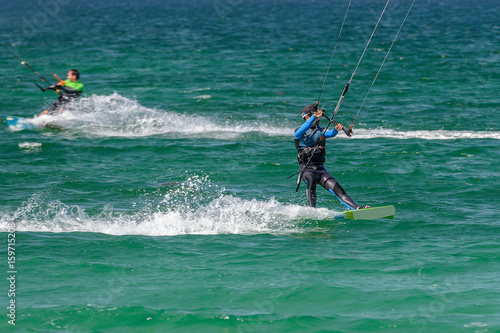 kite surfing in the ocean