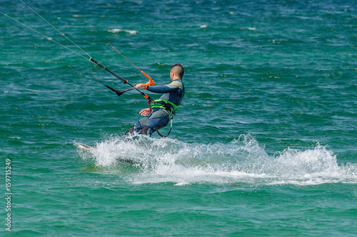 kite surfing in the ocean © sergiy1975