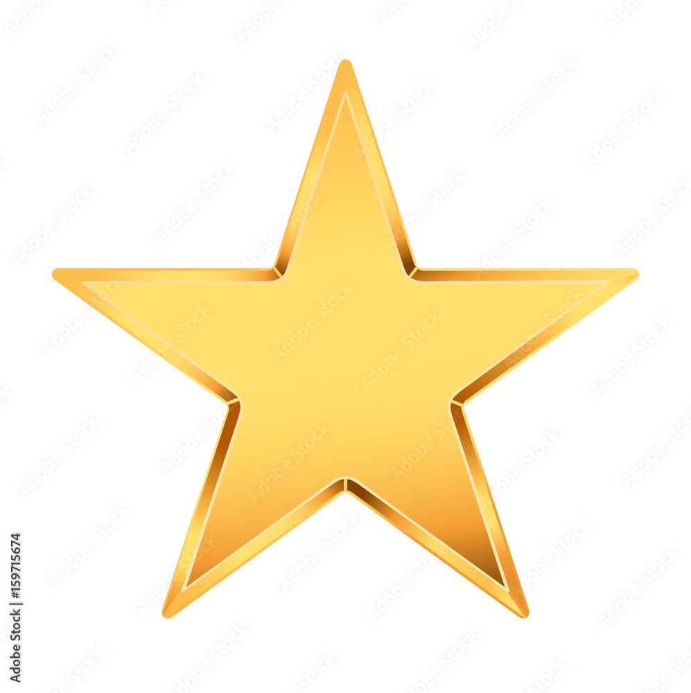 golden star on white. vector illustration golden star on white. vector illustration