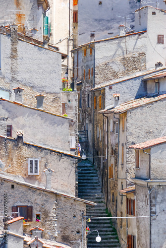 Traveling in Italy. View of the country of Scanno, Abruzzo region. Vertical picture. © cromam70