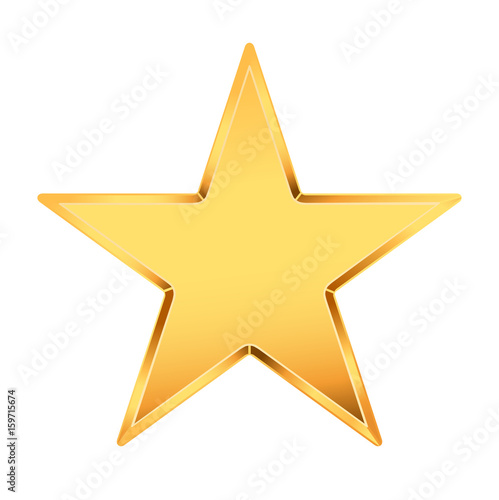 golden star on white. vector illustration