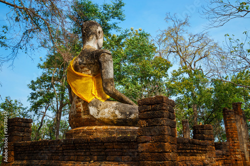 Wat Khao Phanom Phloeng Temple at Si Satchanalai Historical Park  a UNESCO World Heritage Site in Thailand