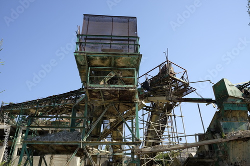 Abandoned machinery for gravel extraction