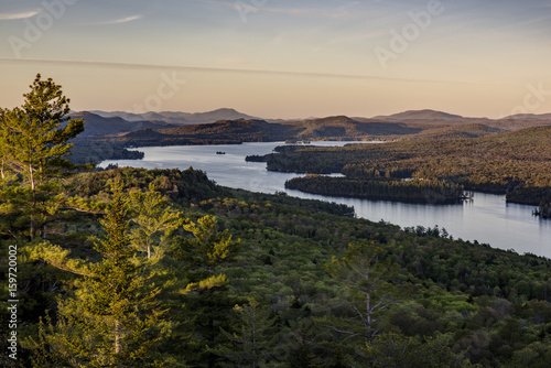 Fulton Chain of Lakes at Sunset - Adirondack Mountains - New York