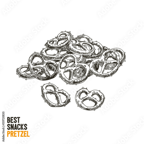 Vector hand drawn snack and junk food Illustration.