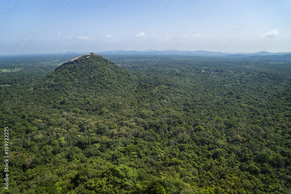 Pidurangala Rock, view from Sigiraya rock, Sri Lanka