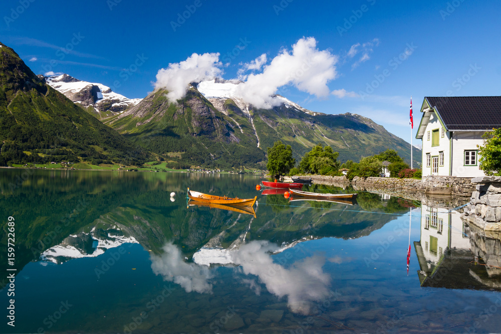 Oppstrynsvatnet lake near Stryn in Norway