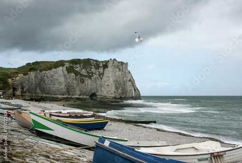 The Manneporte arch near Etratat, Normandy, France photo