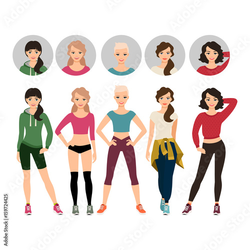 Young women in sport clothes