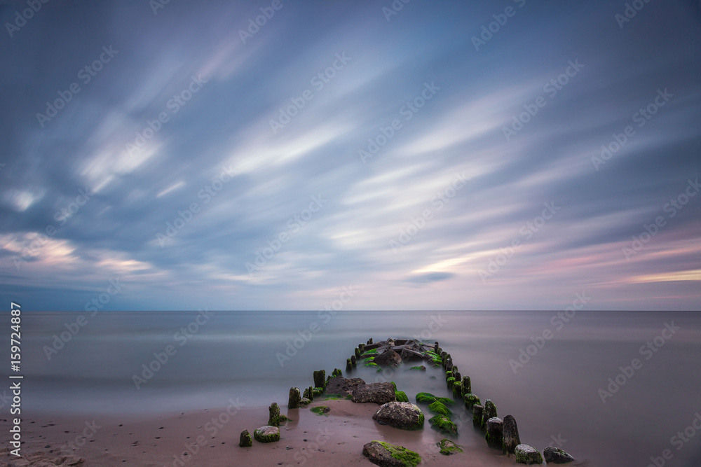 Stone pier over Baltic Sea