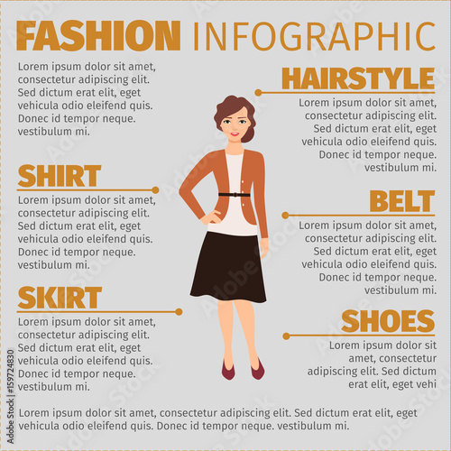 Girl in autumn suit fashion infographic