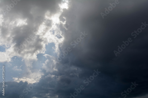 Dark sky with black clouds before rain