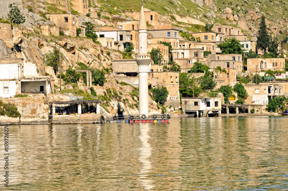 Halfeti city is under of the lake water, unesco safe it as cultural heritage