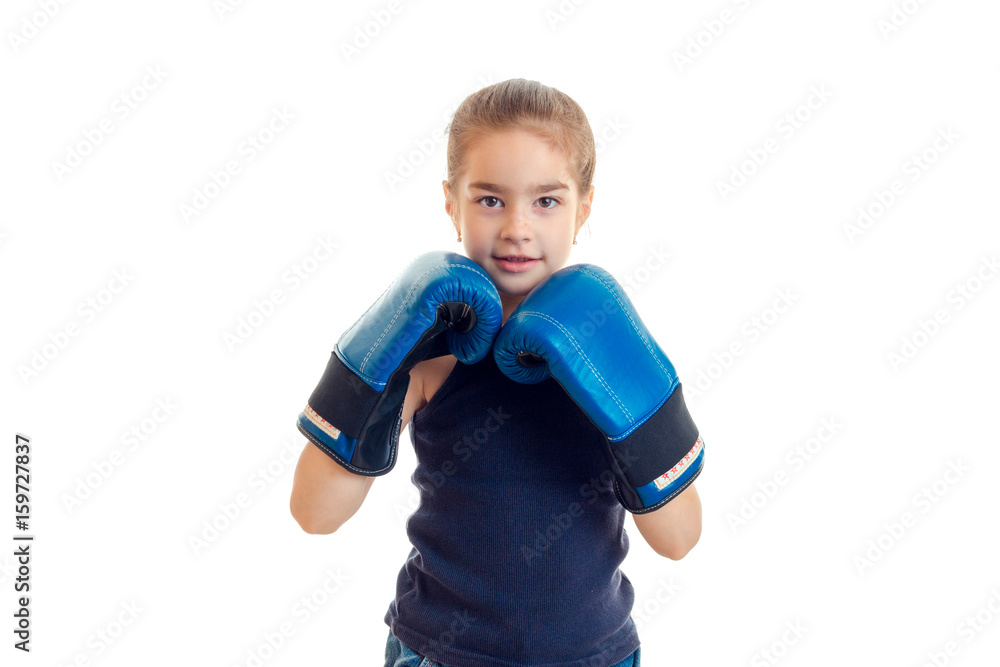 little young girl practicing boxing little young girl practicing boxing