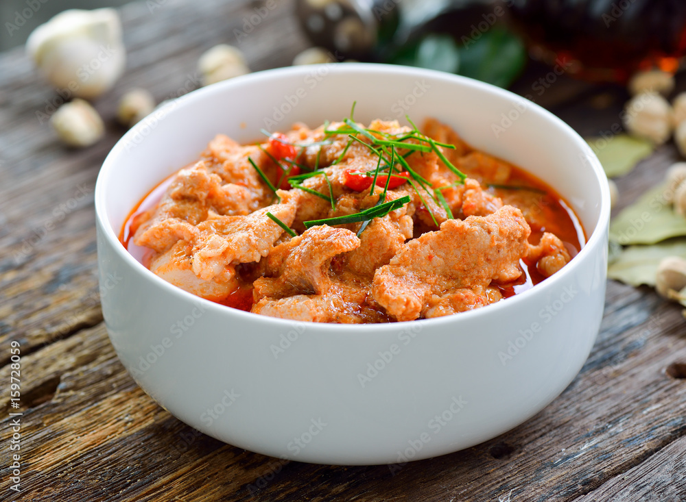 Panang curry with pork .thai food Panang curry with pork .thai food