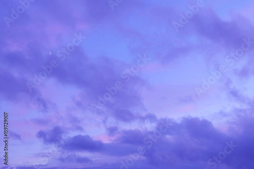 Colorful evening sky with fluffy clouds. Suitable for backgrounds.