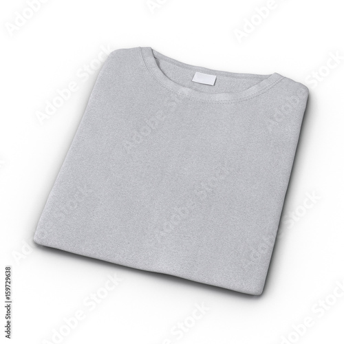 Blank folded t-shirt isolated on a white. 3D illustration