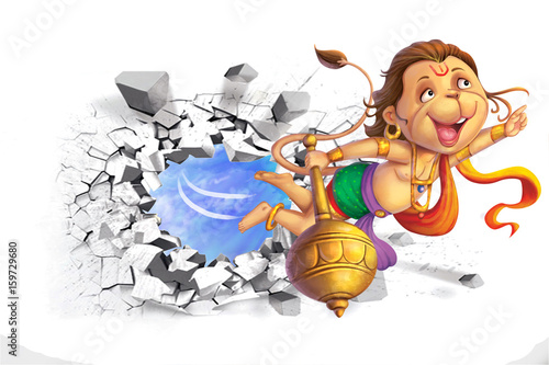 Obraz na plátně 3d painting of veer hanuman