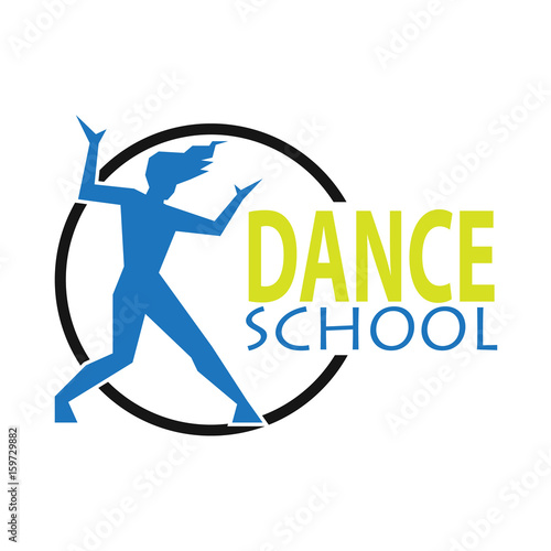 dance logo for dance school, dance studio. vector illustration
