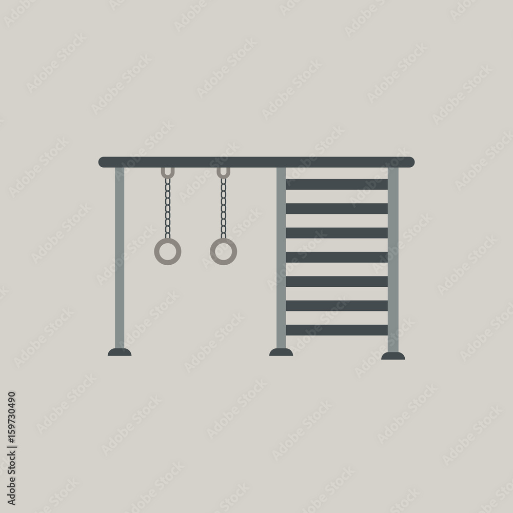 Vector illustration in flat style park playground equipment rings Vector illustration in flat style park playground equipment rings
