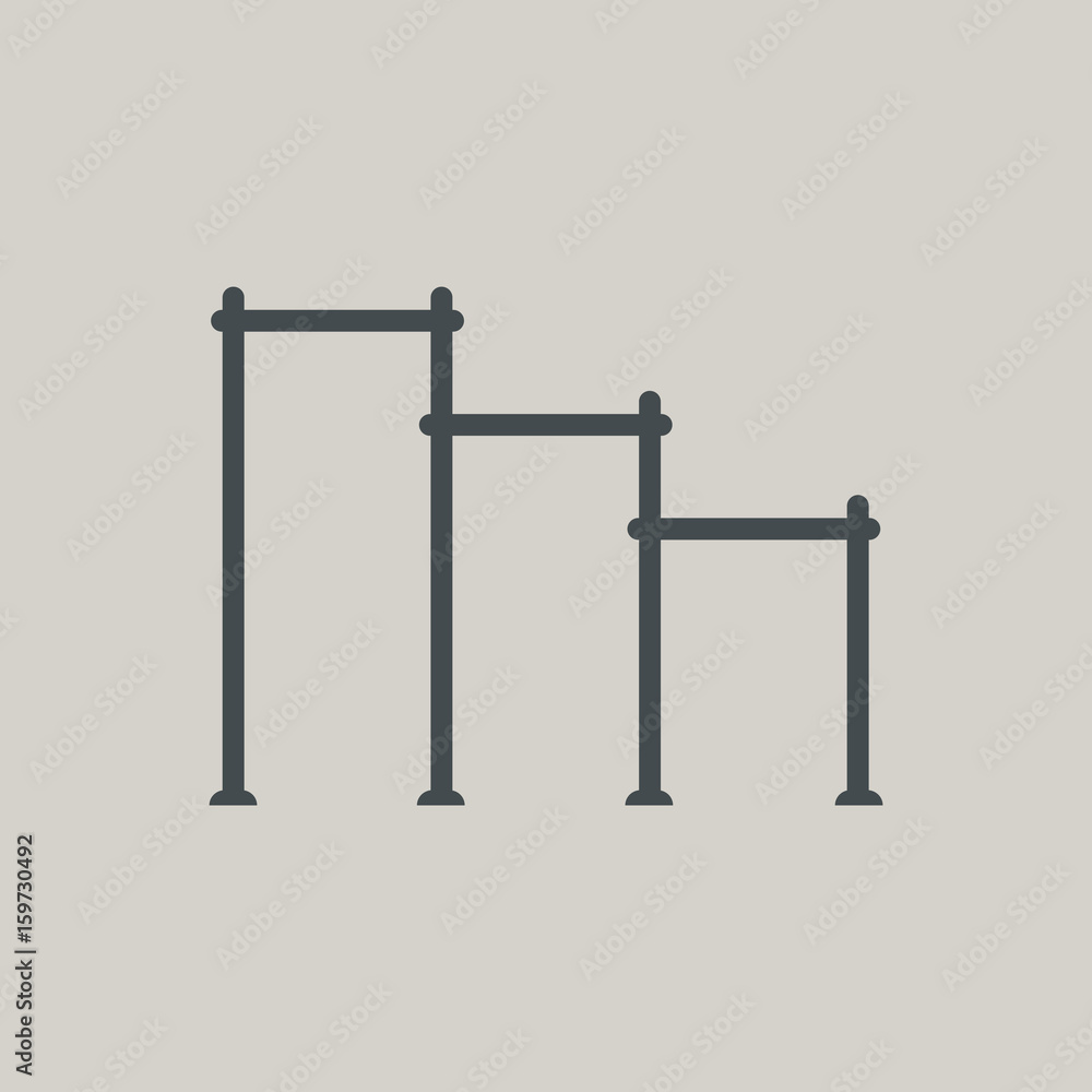 Vector illustration in flat style sports horizontal bars for street workout playground Vector illustration in flat style sports horizontal bars for street workout playground